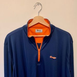 MINT Country Club Prep Navy/Orange L Quarter Zip